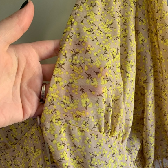 Wild Fable Coverup Dress yellow flowers XL - Picture 6 of 8